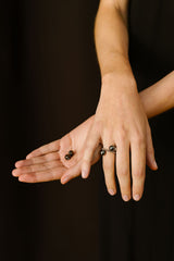 Bague femme diamant interchangeable - Swiss made - Pierre Hématite et Oeil de tigre