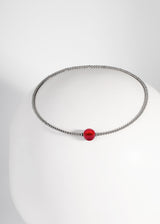 Liliflo - Bijoux modulables Swiss made - Collier rond Tango Murano Rouge en couleur naturel