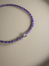 Liliflo - Bijoux Modulables Swiss made - Collier Limbo un tour en pierres semi-précieuses Améthyste et finition couleur naturel