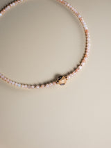 Liliflo - Bijoux Modulables Swiss made - Collier Limbo un tour en pierres semi-précieuses Pierre de soleil et finition couleur or rose