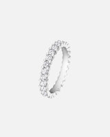 Alliance femme or gris 18 carats bague diamants Santorin M