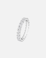Alliance femme or gris 18 carats bague diamants Santorin L