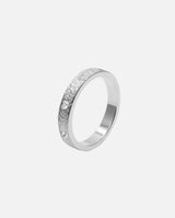 Liliflo - Bague et alliance - femme Zéphyr martelée 4,5 mm en or gris recyclé 18 carats et 8 diamants