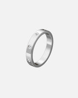 Alliance femme 8 diamants or gris Rectangle 3,5 mm