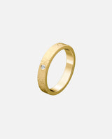 Liliflo - Bague et alliance - femme Zéphyr martelée 3,5 mm en or jaune recyclé 18 carats et 3 diamants