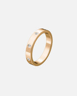 Alliance femme 8 diamants or rose Rectangle 2,5 mm