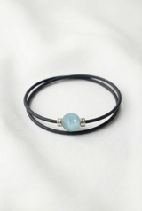 Armband Noir Absolu - Klassisch - Zierverschluss Aquamarin