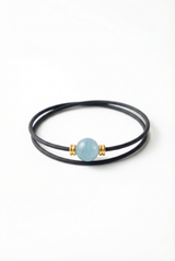Armband Noir Absolu - Klassisch - Zierverschluss Aquamarin