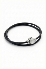 Bracelet Noir Absolu - Diamants - Lien Illusion