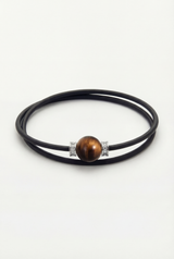 Bracelet Noir Absolu - Diamants - Lien Oeil de tigre