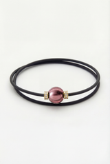 Bracelet Noir Absolu - Diamants - Lien Murano Pourpre light