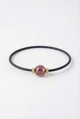 Bracelet Noir Absolu - Diamants - Lien Murano Pourpre light