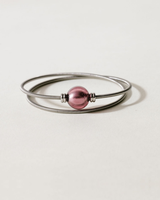 Liliflo_Bijoux femme interchangeable Swiss made_Bracelet double tour femme en spiral avec Murano Pourpre Light