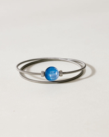 Liliflo_Bijoux femme interchangeable Swiss made_Bracelet double tour femme en spiral avec une pierre semi-précieuse Cyanite