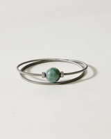 Liliflo_Bijoux femme interchangeable Swiss made_Bracelet diamant double tour femme en spiral avec une pierre semi-précieuse Jade du canada