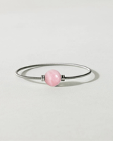 Liliflo_Bijoux femme interchangeable Swiss made_Bracelet simple tour femme en spiral avec une pierre semi-précieuse Quartz rose