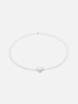 Liliflo - Bijoux interchangeables Swiss made - Collier femme en perle de Cumingii et Lien interchangeable Coeur en couleur acier