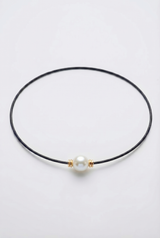 Collier Noir Absolu - Classique - Perle Cumingii blanche