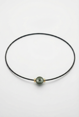Collier Noir Absolu - Classique - Lien Murano Pourpre light