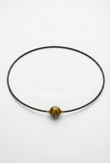 Collier Noir Absolu - Classique - Lien Oeil de tigre