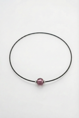 Collier Noir Absolu - Diamants - Lien Murano Pourpre light