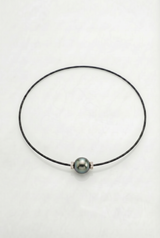 Collier Noir Absolu - Diamants - Lien Perle de Tahiti