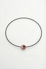 Collier Noir Absolu - Diamants - Lien Murano Pourpre light
