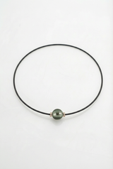 Collier Noir Absolu - Diamants - Lien Murano Tahiti