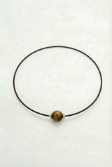 Collier Noir Absolu - Diamants - Lien Oeil de tigre