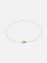 Liliflo - Bijoux swiss made - collier en perle 5 mm et lien éternité en or rose recyclé 18 carats