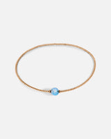 Liliflo_bijoux modulables swiss made_Collier rond Tango_couleur rose avec un Murano Zenith de couleur bleu aqua