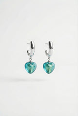 Boucles d'oreilles Iris - Coeur Murano lagune