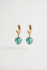 Boucles d'oreilles Iris - Coeur Murano lagune