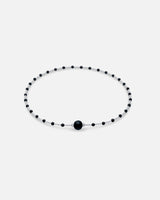 Liliflo - Bijoux modulable Swiss made - Collier femme couleur acier en pierre Onyx - fermoir interchangeable Pierre Onyx