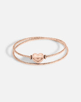 Liliflo - Bijoux modulables Swiss made - Bracelet femme double tour et Lien Coeur interchangeable Acier rosé