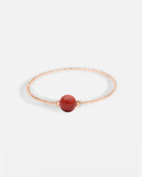 Liliflo_Bijoux modulables Swiss made_Bracelet interchangeable Milonga_couleur acier rosé avec une pierre semi-précieuse Corail