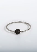 Liliflo, marque de bijoux Suisse : Bracelet Tango simple tour en couleur naturel - Pierre semi-précieuse Lave