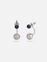 Liliflo - Bijoux modulable Swiss made - Boucles d'oreilles interchangeable en pierre Onyx et pendant zircons