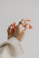 Liliflo_Bijoux modulable swiss made_Perle rosé_Bague interchangeable Tango_couleur acier sans diamant