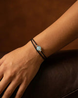 Armband Noir Absolu - Klassisch - Zierverschluss Aquamarin