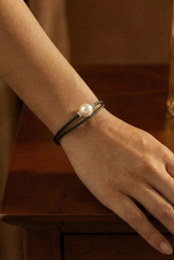 Armband Noir Absolu - Diamanten - Zierverschluss Perle Cumingii weiß