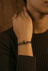 Bracelet Noir Absolu - Diamants - Lien Oeil de tigre