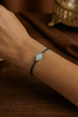 Armband Noir Absolu - Klassisch - Zierverschluss Aquamarin