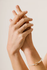 Liliflo - bijoux modulables Swiss made - bracelet perles de culture  - Lien Eternité en or jaune 18 cts