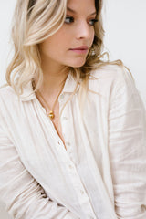 Collier en acier doré pour femme et zircons