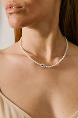 Liliflo - bijoux modulables Swiss made - collier perles de culture acier - Lien Eternité en acier