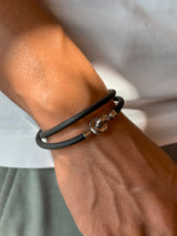 Schwarzes Loop-Armband – Eternity Link aus Stahl