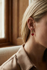 Boucles d'oreilles Giorgia - Coeur Murano rouge