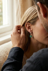 Boucles d'oreilles Iris - Coeur Murano lagune