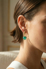 Boucles d'oreilles Iris - Coeur Murano lagune